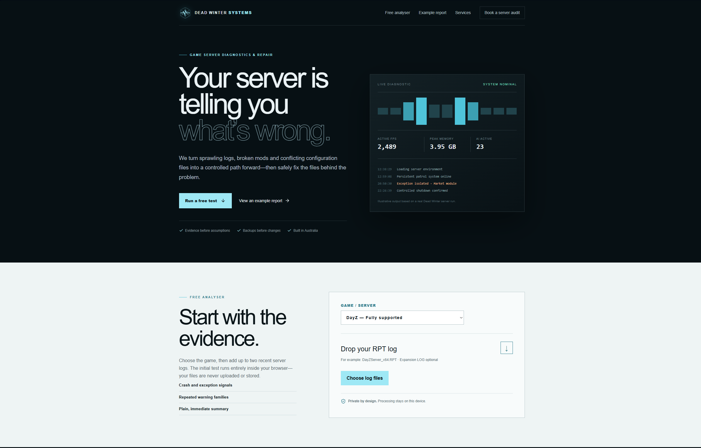 Dead Winter Systems website